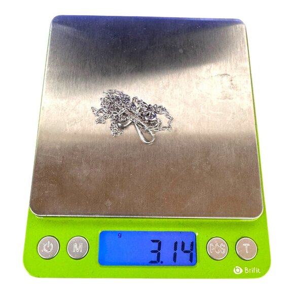 Vintage Estate Twisted Sterling Silver 925 Italy Cross Pendant Necklace 17" - Picture 6 of 9